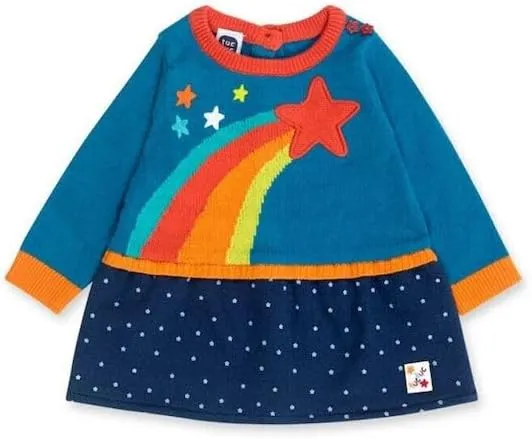 | Baby Girl Long Sleeves Casual Dress | Collection Starts Collector| Blue and Shooting Star