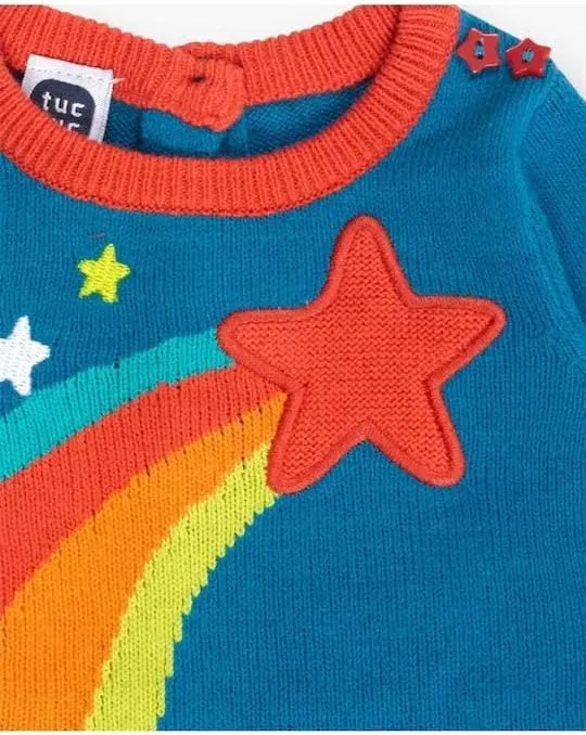 | Baby Girl Long Sleeves Casual Dress | Collection Starts Collector| Blue and Shooting Star