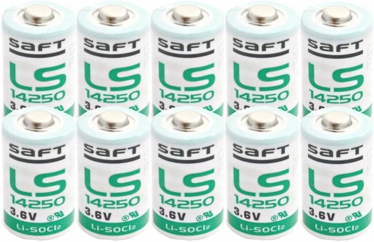 10 Pack for Saft LS14250 1/2AA 3.6v Battery 14250 Can Use for Dogwatch R9 Leash 1200mAh High Capacity