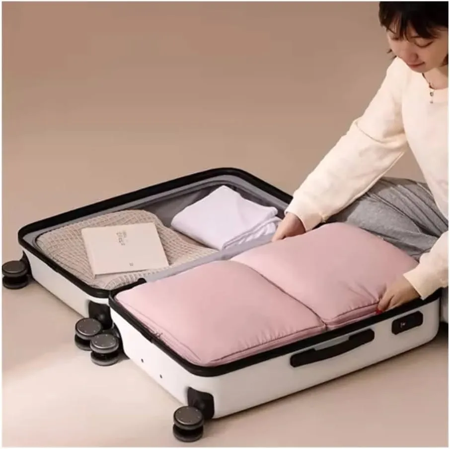 1/2/4PCS Foldable Compression Packing Bag Home Large Capacity Clothes Storage Bag Travel Portable Handheld Compression Bag(Beige,40X30X18cm)