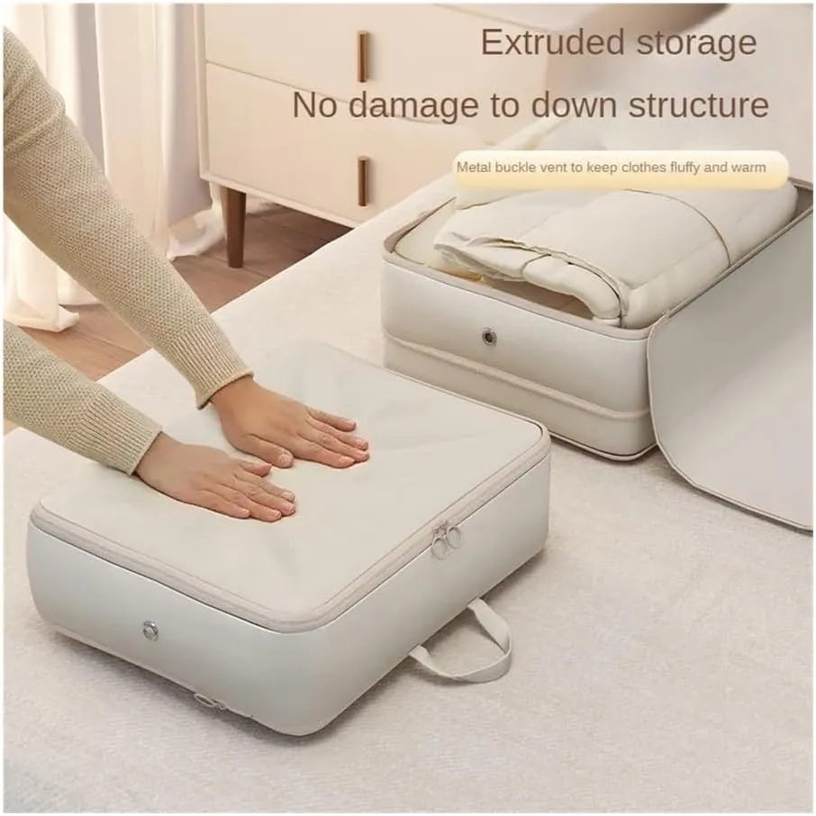 1/2/4PCS Foldable Compression Packing Bag Home Large Capacity Clothes Storage Bag Travel Portable Handheld Compression Bag(Beige,40X30X18cm)