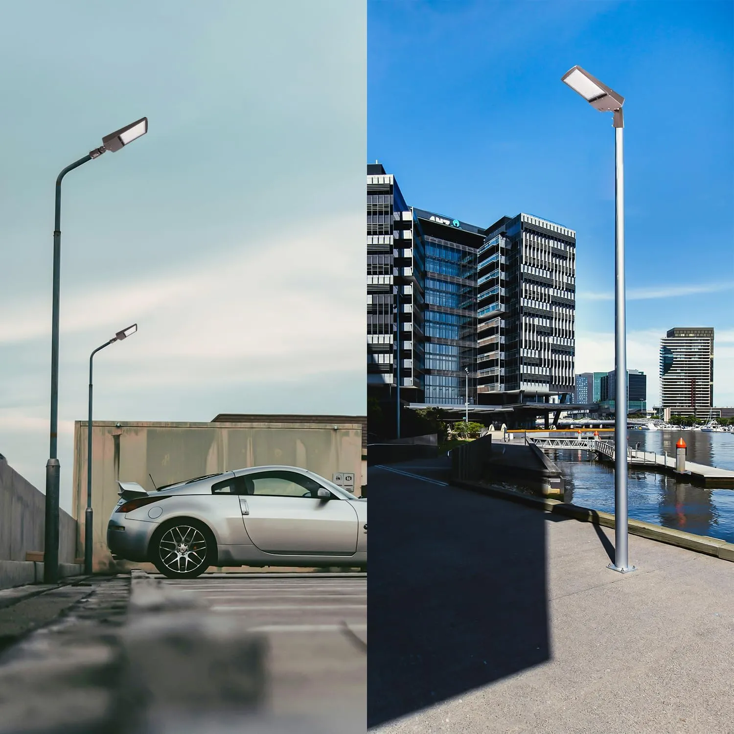 150W LED Parking Lot Light 21000LM LED Shoebox Area Light 5700K Dimmable Outdoor Commercial Street Lighting -10KV Surge Protection IP65 100-277V UL DLC Listed(Slip Fitter Mount,300W-120V-5700K)