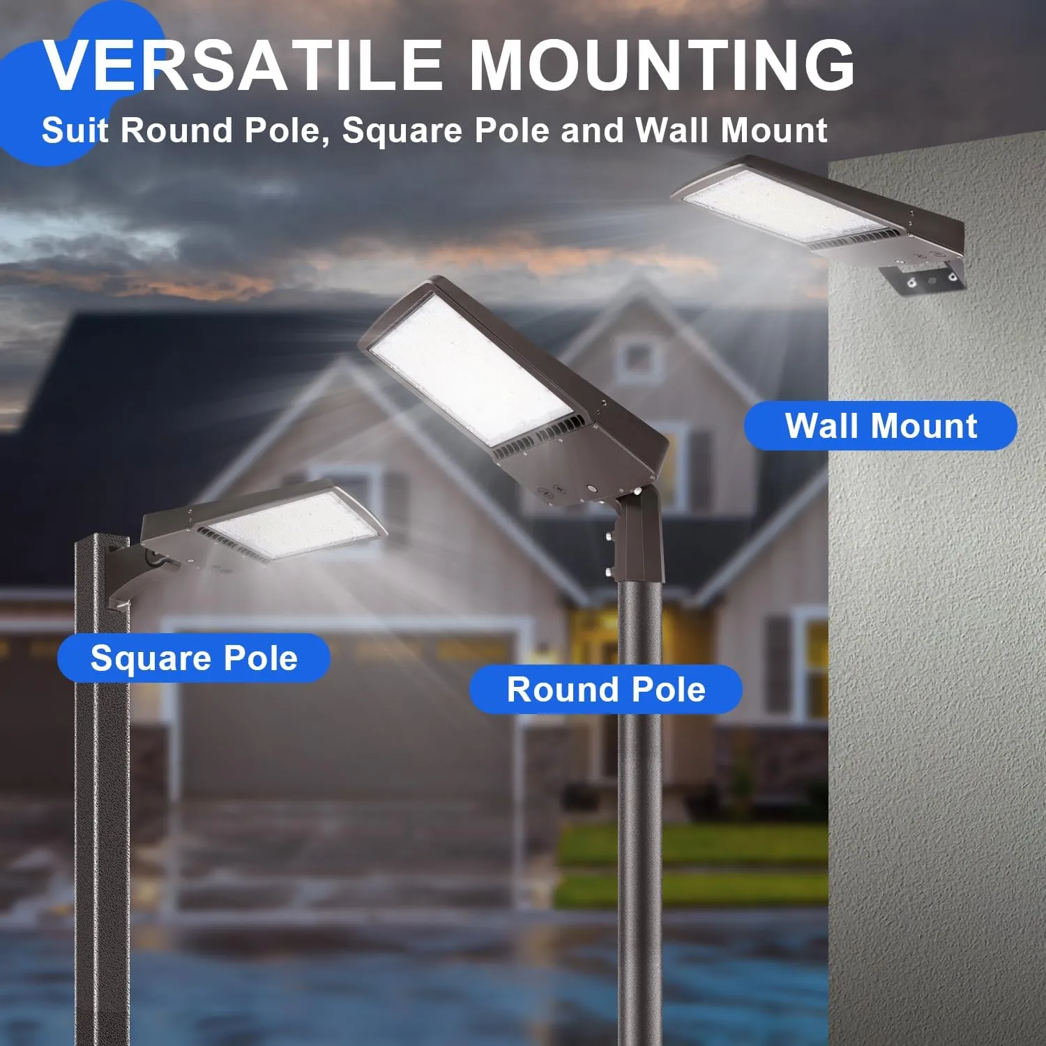 150W LED Parking Lot Light 21000LM LED Shoebox Area Light 5700K Dimmable Outdoor Commercial Street Lighting -10KV Surge Protection IP65 100-277V UL DLC Listed(Slip Fitter Mount,300W-120V-5700K)