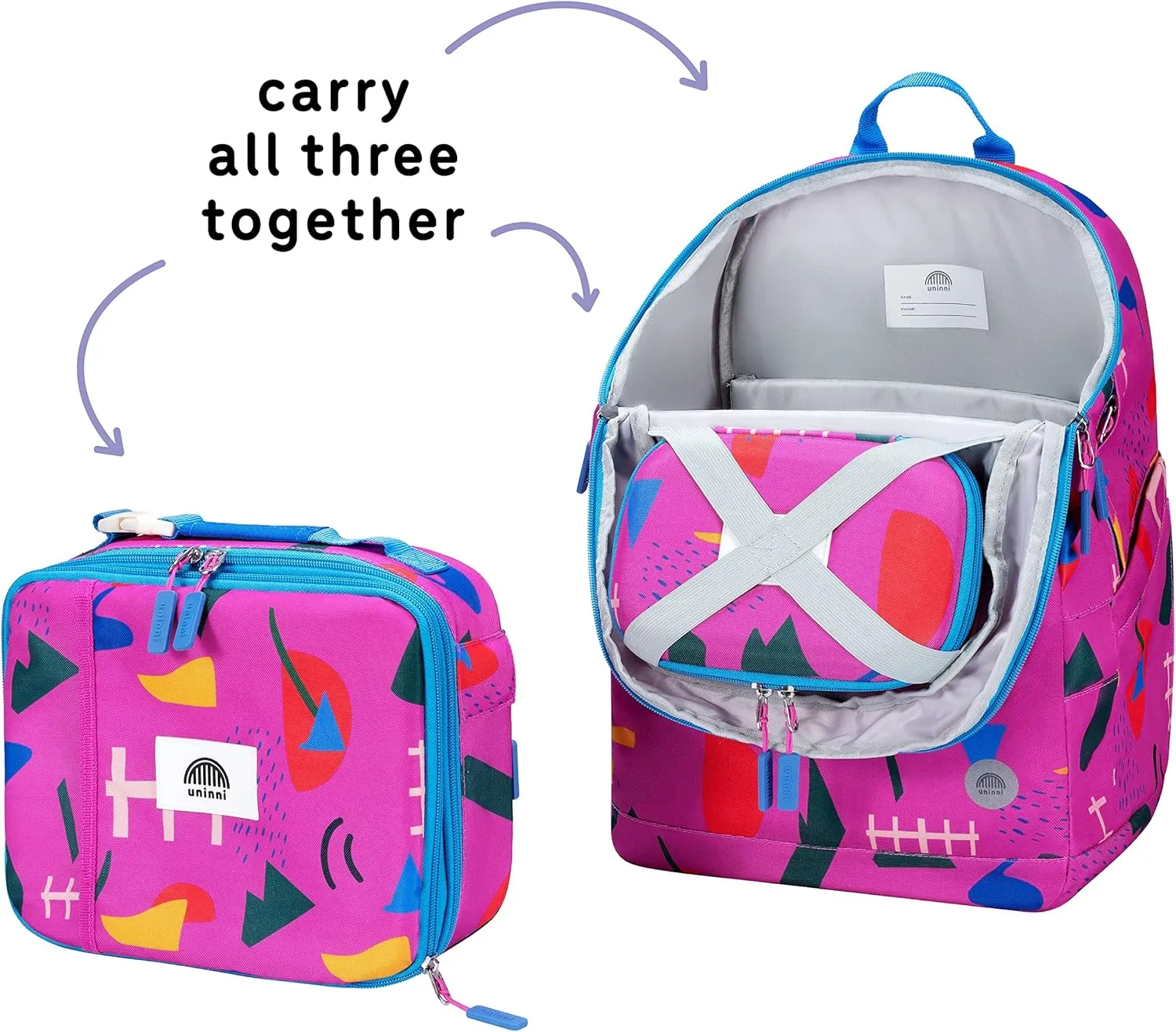 16'' Kids Backpack Set with Insulated Lunch Bag, and Pencil Case