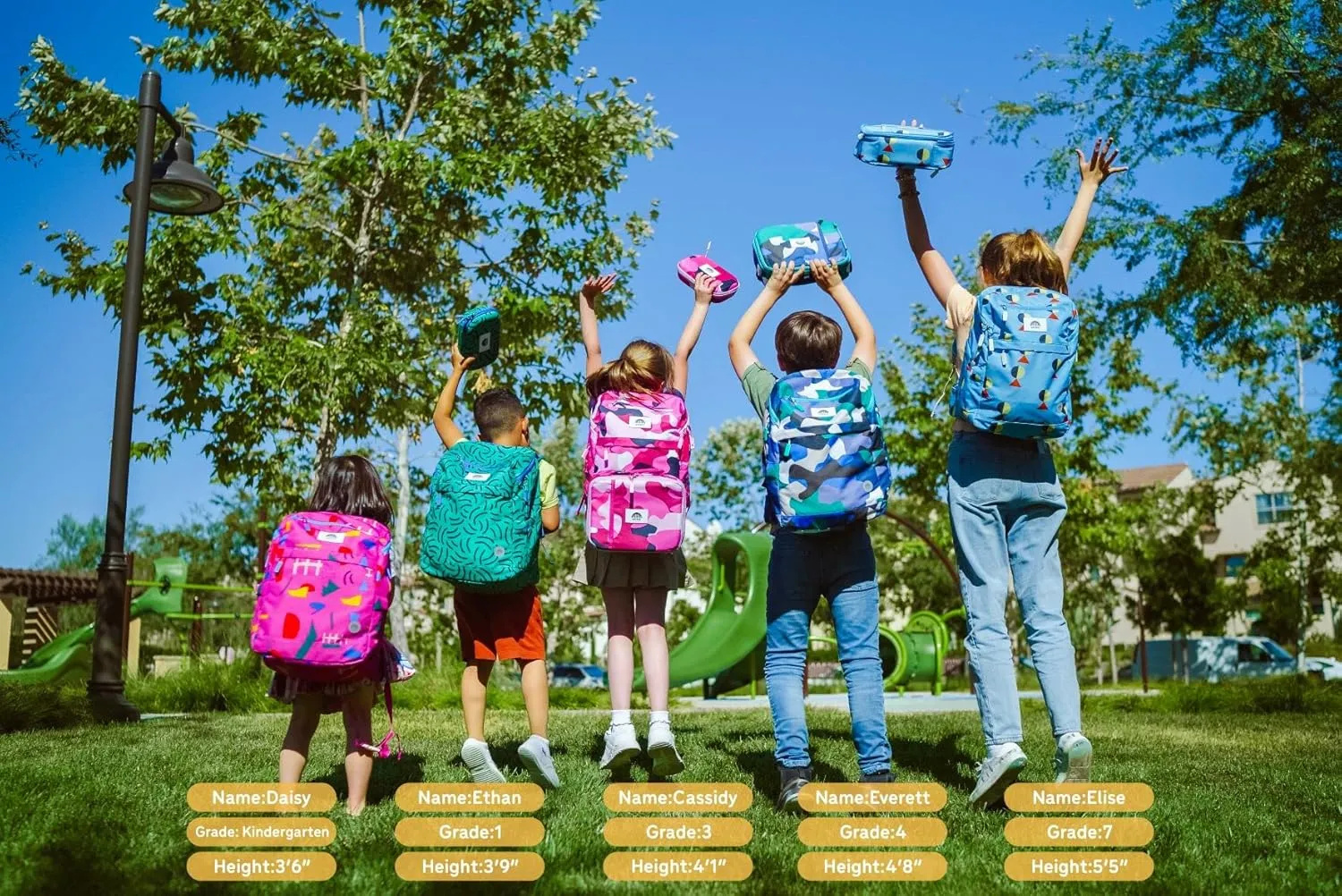 16'' Kids Backpack Set with Insulated Lunch Bag, and Pencil Case