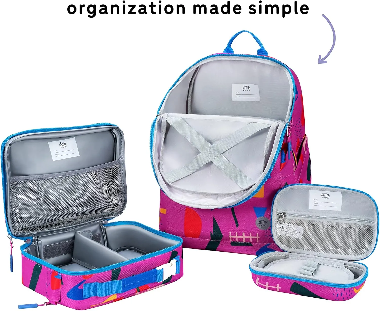 16'' Kids Backpack Set with Insulated Lunch Bag, and Pencil Case