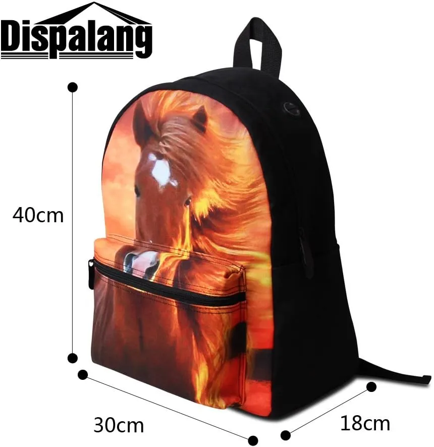 16.5 inch Horse Laptop Backpack Children School Bookbags High Class Back Pack
