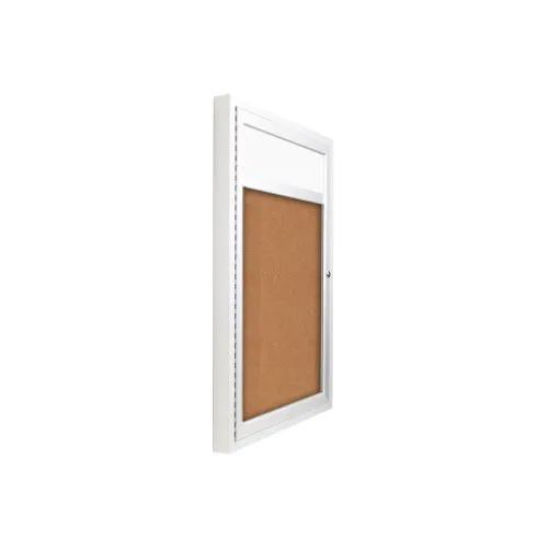 18" x 24" Outdoor Enclosed LED Lighted Poster SwingCase with Header | Single Locking Door