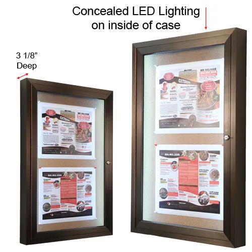 18" x 24" Outdoor Enclosed LED Lighted Poster SwingCase with Header | Single Locking Door
