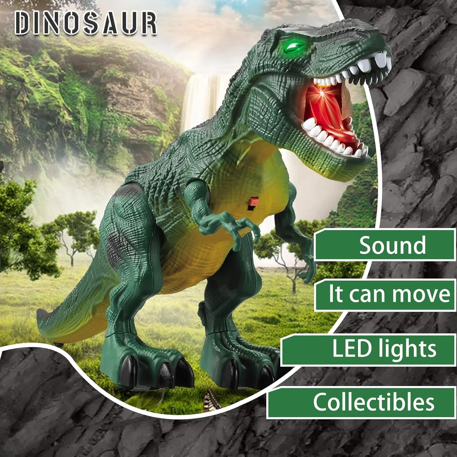 2 Pack Dinosaur Toys, Electric Walking Dinosaurs Toys for Kids 2-4 3-5 Years with LED Lights & Sounds & Roaring, Robot Dinosaur Figures for Boys Girls & Toddlers Birthday Gifts