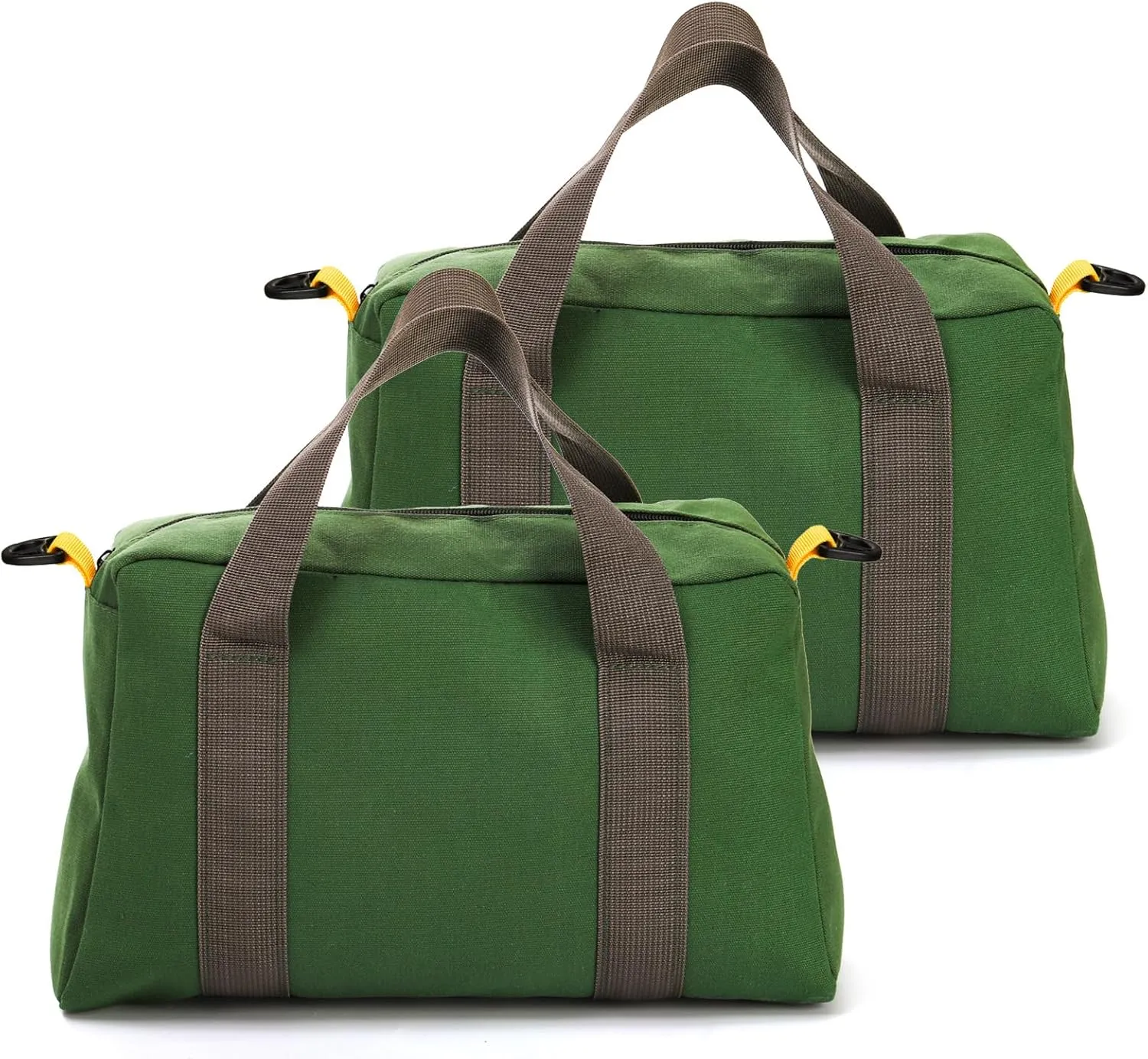 2 Pack Wide Mouth Tool Bags, 14" Heavy Duty Tool Storage Bag with Zipper, Large Capacity Utility Tool Tote Organizer Pouch for Electricians, Carpenter, Mechanic