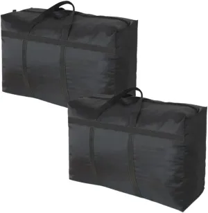 2 Pcs Extra Large Duffle Bag for Travel - 150L Duffel Bag for Men Gear Bag for Storage Foldable Weekender Bag for Overnight Camping, Black