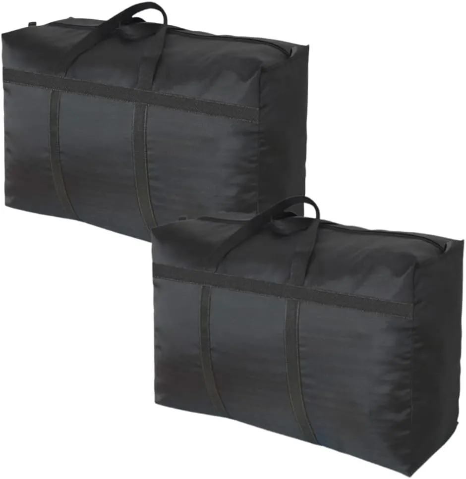2 Pcs Extra Large Duffle Bag for Travel - 150L Duffel Bag for Men Gear Bag for Storage Foldable Weekender Bag for Overnight Camping, Black