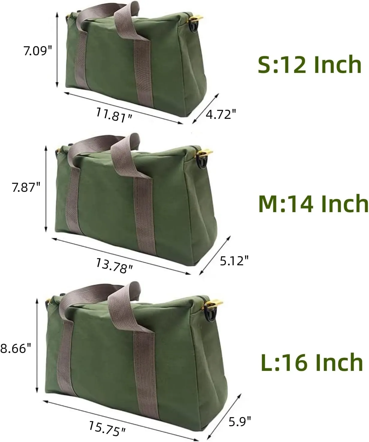 20 Inch Wide Mouth Tool Bag, Heavy Duty Canvas Tool Storage Bag for Men, Large Capacity Tool Tote Bag for Electricians, Power Tool Organizer Pouch