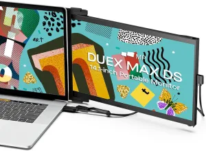 2025 Mobile Pixels Duex Max DS 14.1'' FHD Portable Monitor, USB C/HDMI Plug and Play 1080p Laptop Monitor Extender, Portable Screen for 14''-17 '' Laptops, Compatible with Mac/Windows/Android/Switch