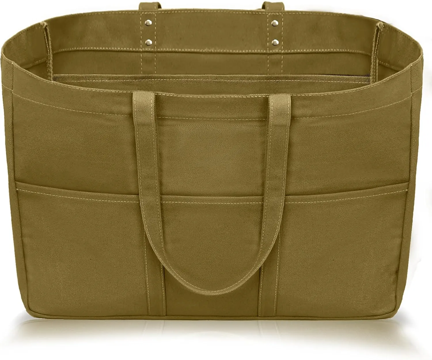 21.6" Large Canvas Tote Bag for Women with Multi-pockets and Laptop Sleeve Utility Tote Bag Big Everything Bags