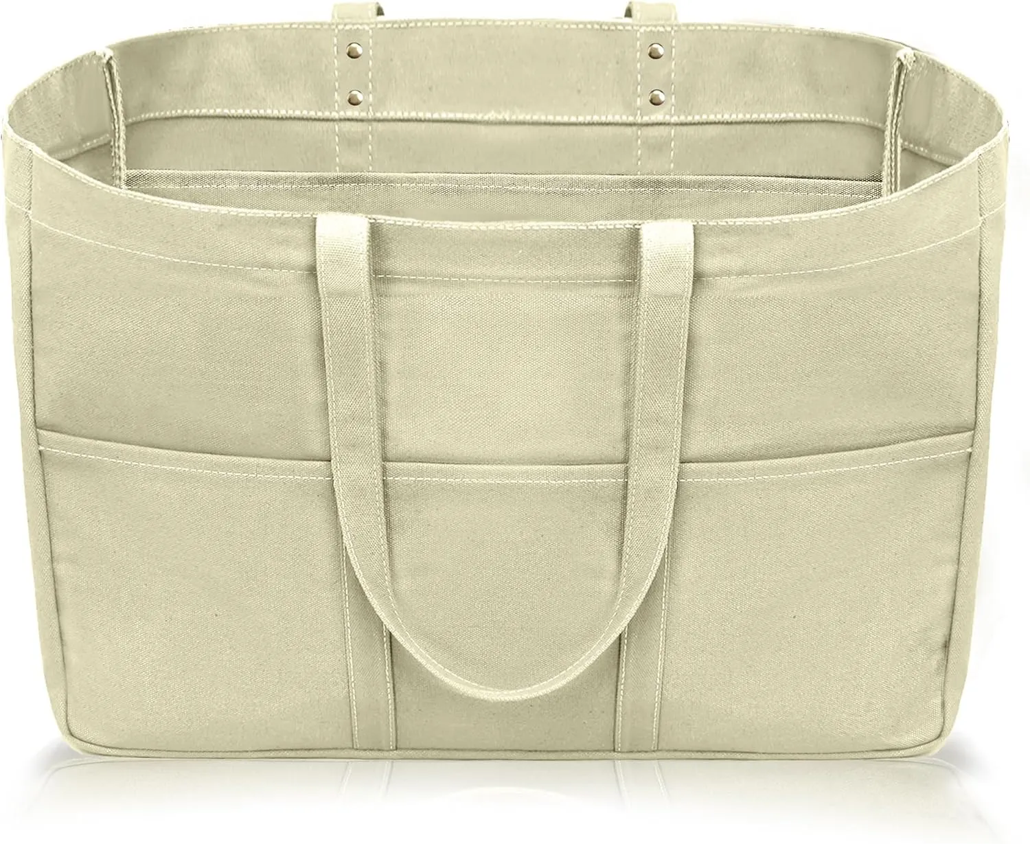 21.6" Large Canvas Tote Bag for Women with Multi-pockets and Laptop Sleeve Utility Tote Bag Big Everything Bags