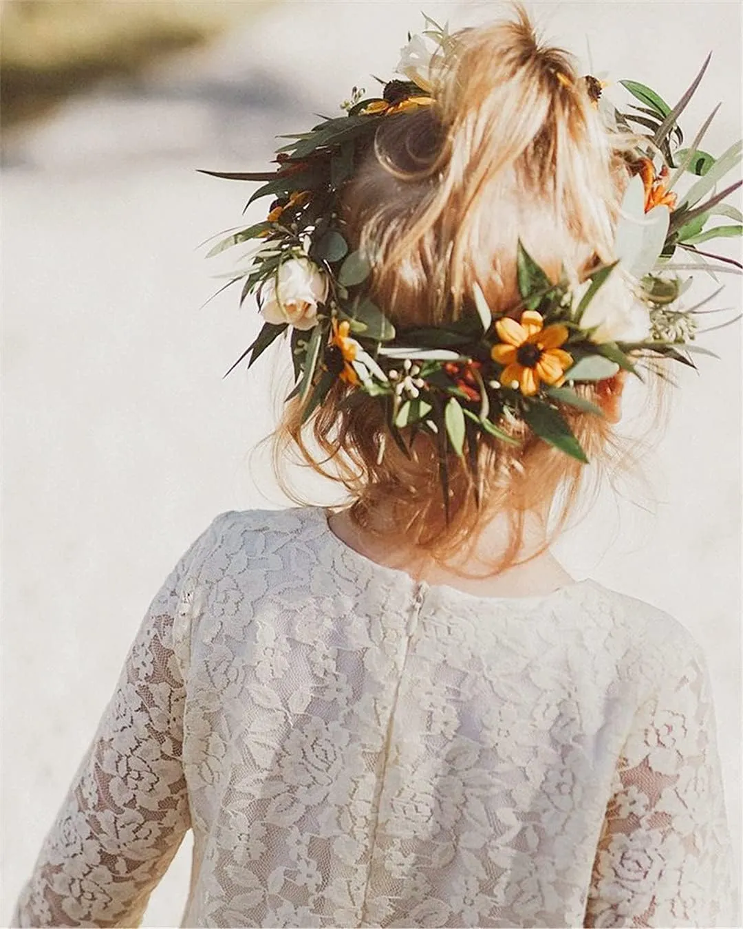 2Bunnies Girl Vintage Lace Scalloped Trim Boho Rustic Country Baptism Flower Girl Dress