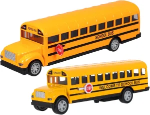2pcs Pull Bus for Boys Aged Simulation Bus Model with Openable Doors Portable Fun for Present for Birthdays Playtime