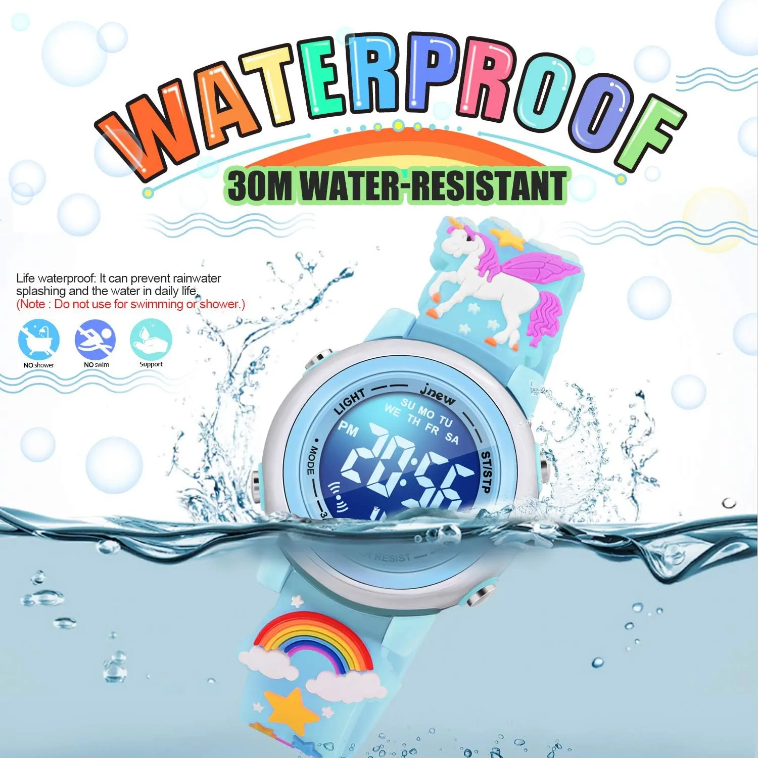 3D Cartoon Waterproof Watches for Girls with Alarm - Best Toys Gifts for Girls Age 3-12