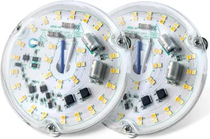4'' 20W LED Ceiling Fan Light Retrofit Kit, Ceiling Light Replacement, 3CCT 3000K 4500K 5000K,120V, ETL Listed Dimmable CRI90 (2-Pack 3CCT)