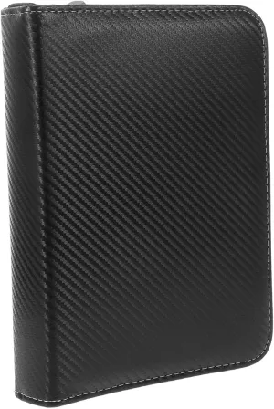 4-pocket Card Binder Trading Card Sleeves Sleek Pu Material Zippered Closure Compact Organizer for Collectibles