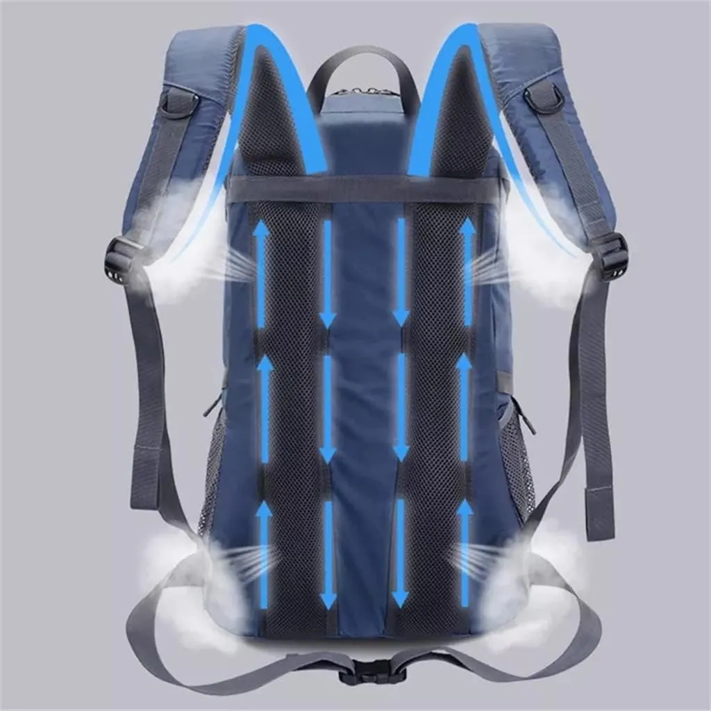 40L Travel Backpack Large Capacity Men's Women's Backpack Camping Hiking Sports Bag(Black)