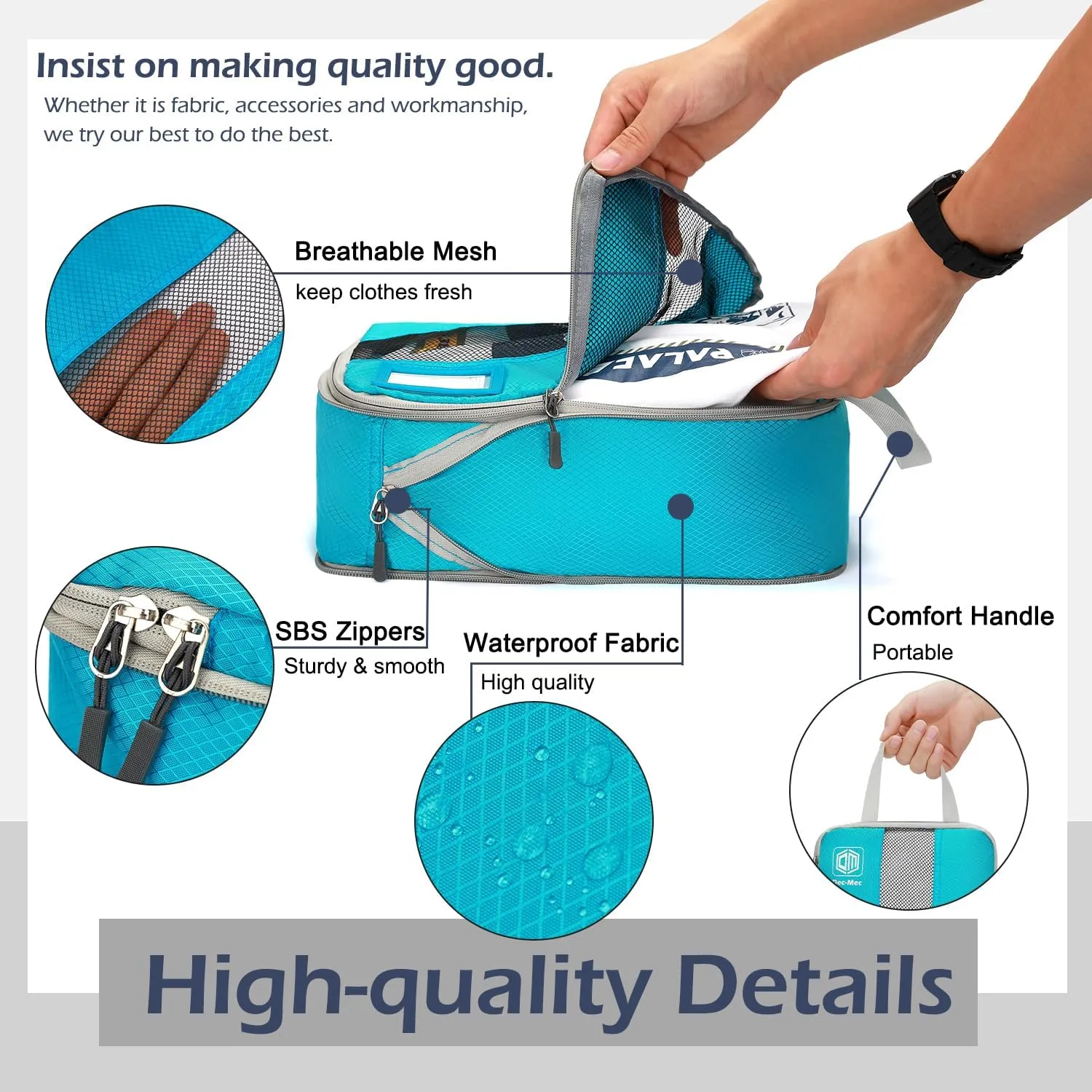 4/6 Set Compression Packing Cubes with lable for Travel, Expandable Packing Organizers, Carry On Luggage Suitcase Organizer Bags