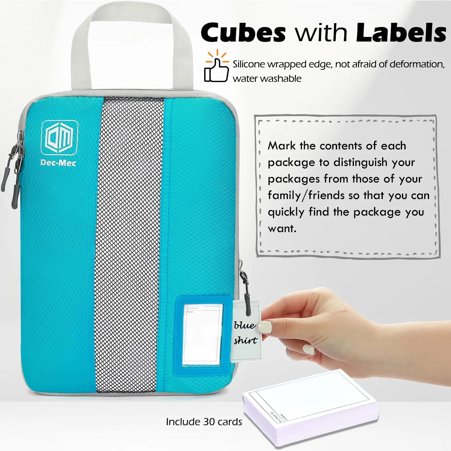 4/6 Set Compression Packing Cubes with lable for Travel, Expandable Packing Organizers, Carry On Luggage Suitcase Organizer Bags