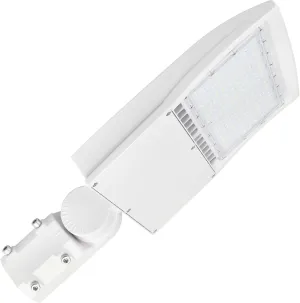 480V 150W LED Parking Lot Lights 21000LM 5000K White LED Shoebox Area Light Dimmable Outdoor Commercial Street Lighting Fixture with Yoke Mount IP65 UL&DLC Listed(Slip Fitter Mount,150Watts)