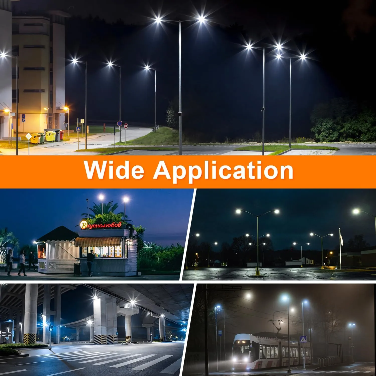 480V 300W White LED Parking Lot Lights 42000LM 5000K LED Shoebox Light 1-10V Dimmable Commercial Street Light with 20KV Surge Protection IP65 UL&DLC Listed(300W(100-277V),Slip Fitter Mount)