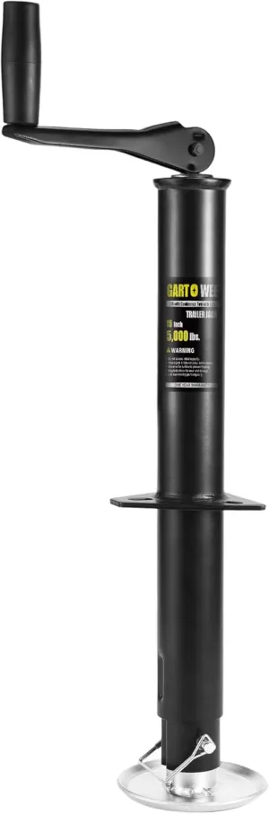 5000 lbs A-Frame Trailer Jack, 15" Vertical Travel with Adjustable Drop Leg, Heavy Duty top Wind Trailer Jack for Utility, Yacht, and Camper Trailers
