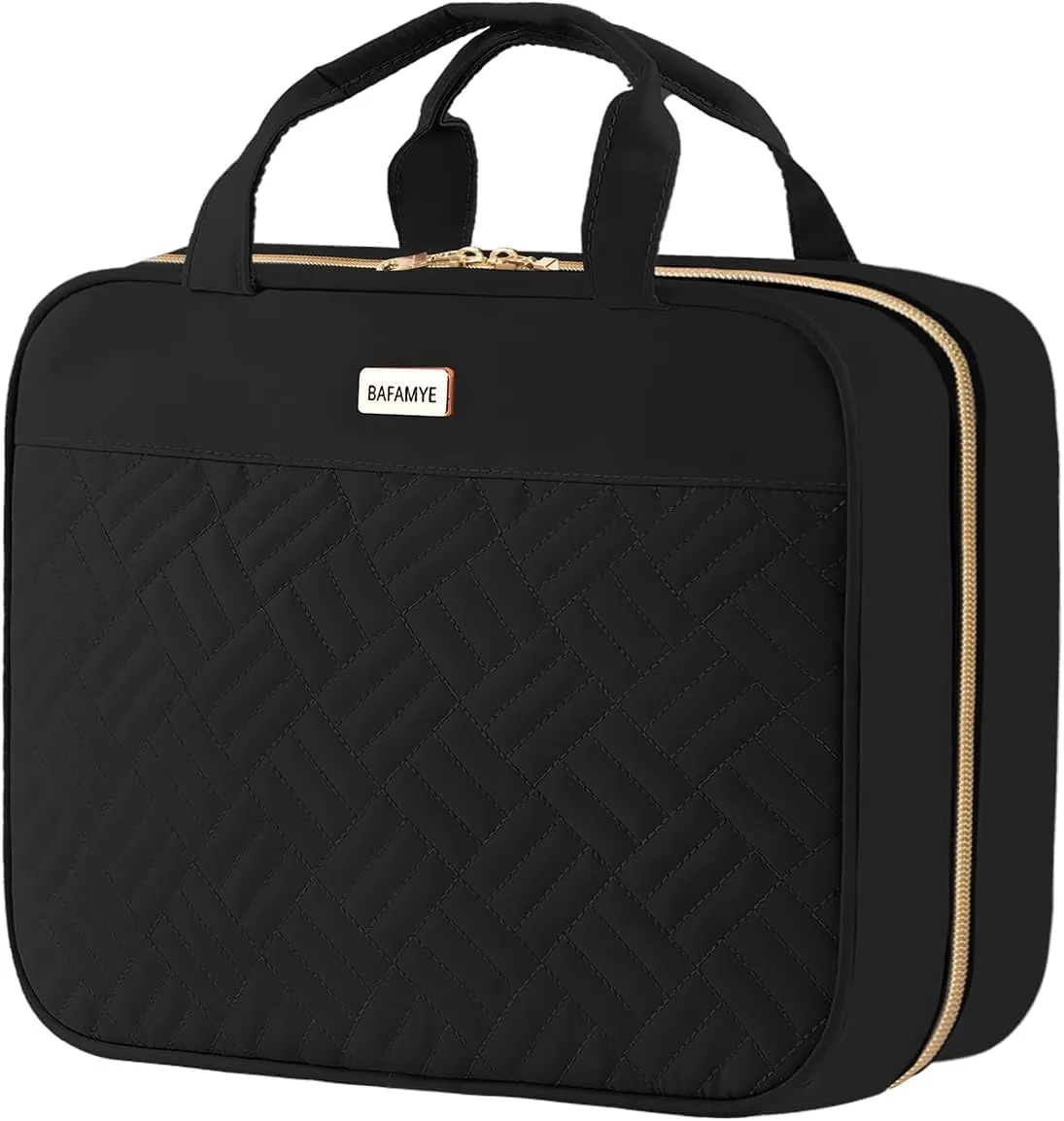 5.8L Travel Toiletry Bag for women - 2.1 GAL Water-resistant Makeup Cosmetic Bag Organizer With Hanging Hook for Travel Accessories Shampoo Full-size Container, Black