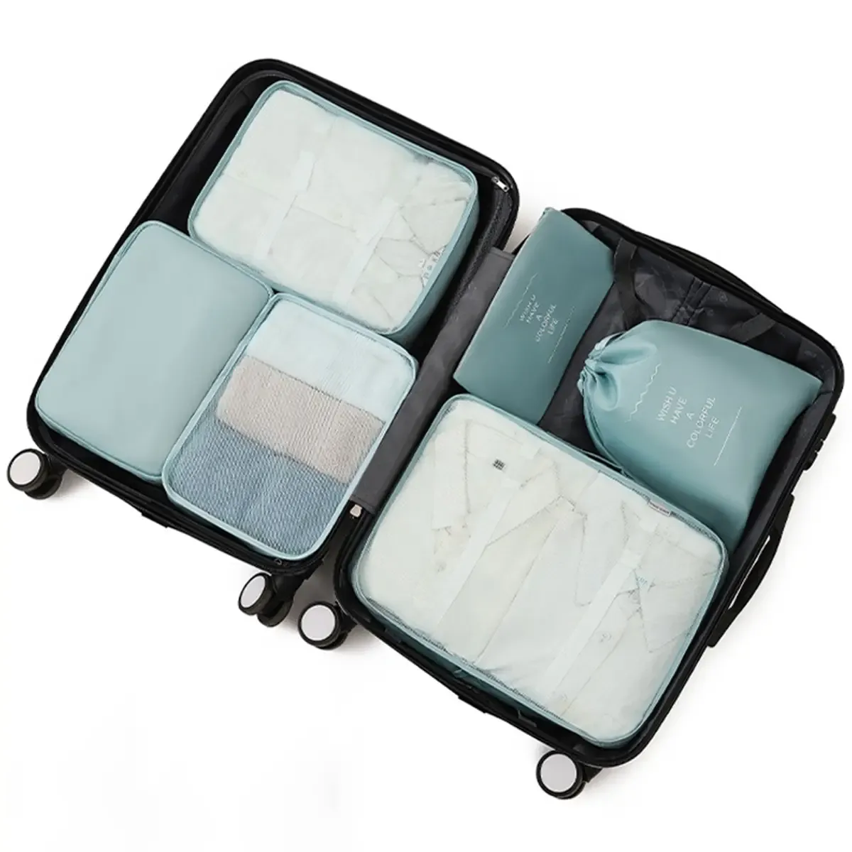 6 Set Packing Cubes Suitcases - Blue