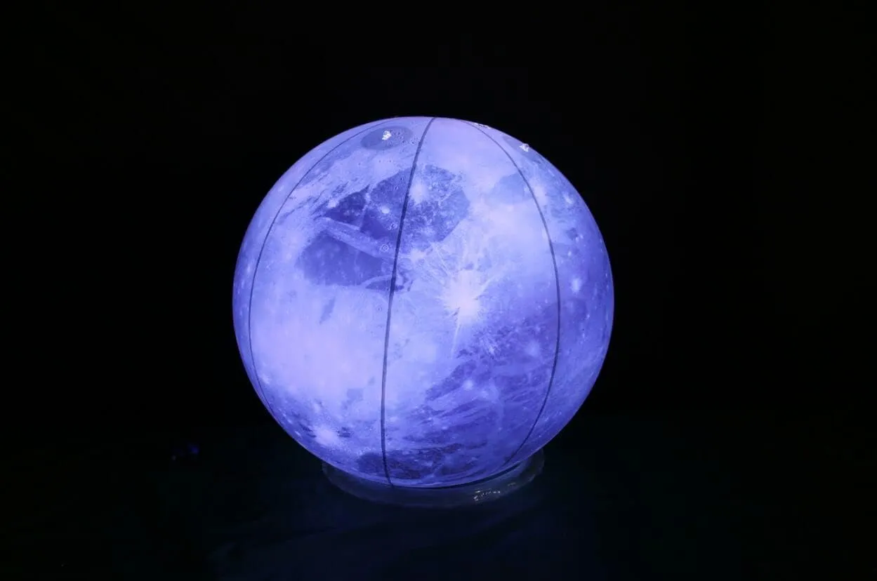 60'' Large Inflatable Pluto, LED Planet Balloon for Educational Institution/Planetarium/Store/Club Decoration