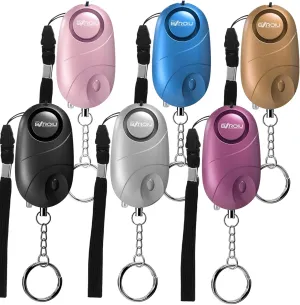 6Pack Personal Alarm Siren Emergency Self Defense Security with LED Lights Safety Alarm for Women Kids and Elders(Multicolored)
