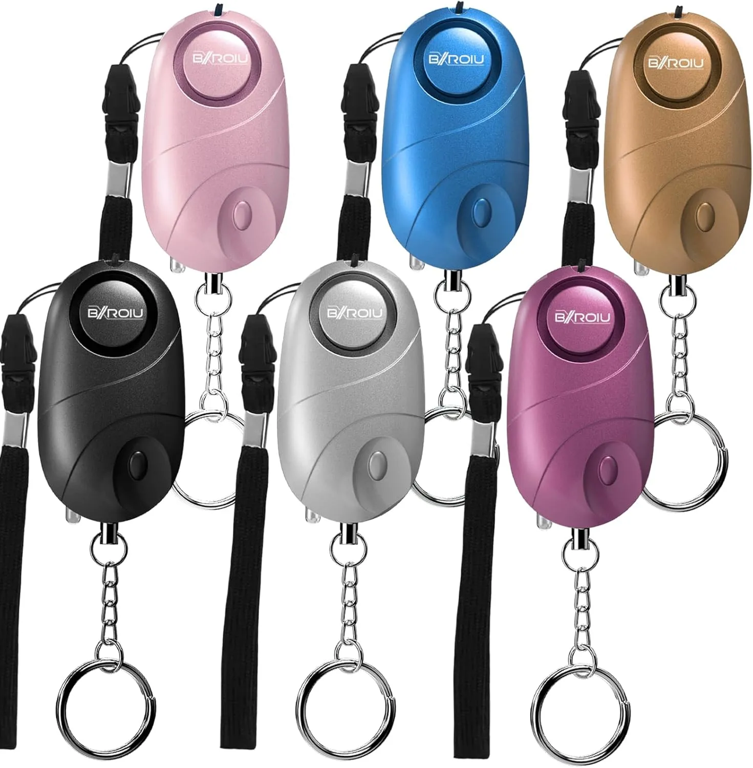 6Pack Personal Alarm Siren Emergency Self Defense Security with LED Lights Safety Alarm for Women Kids and Elders(Multicolored)