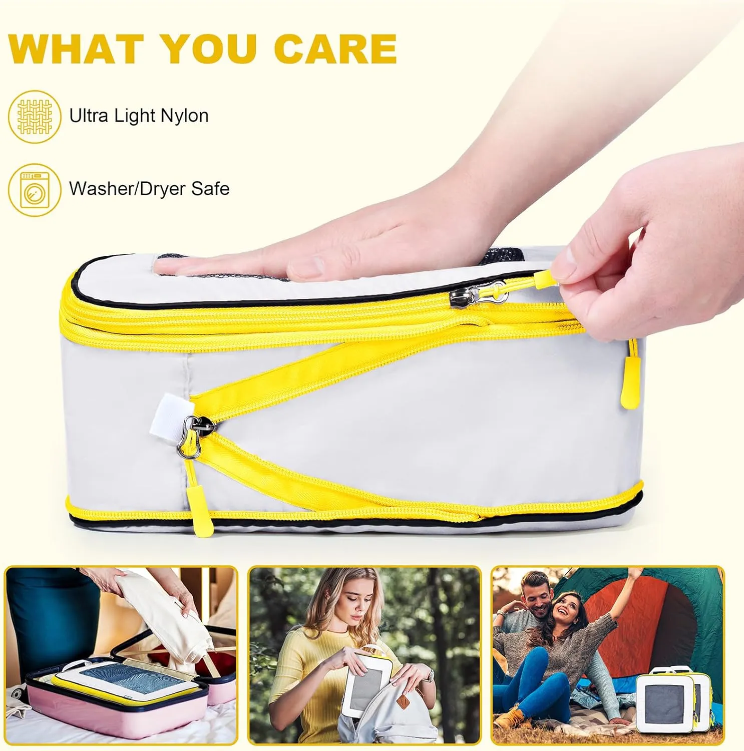 7 Set Compression Packing Cubes Packing Organizer for Travel,Travel Accessories for Carry on Luggage Suitcase Backpack Expandable Organizers