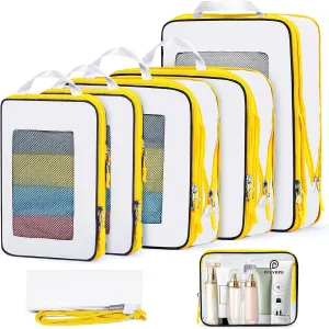 7 Set Compression Packing Cubes Packing Organizer for Travel,Travel Accessories for Carry on Luggage Suitcase Backpack Expandable Organizers