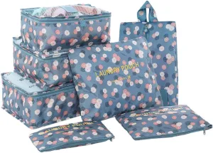 7 Set Packing Cube System, 3 Travel Cubes, 3 Pouches, 1 Shoe Bag, Travel Luggage Organizer