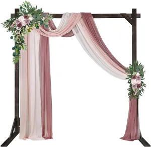 7.2FT Wedding Arch Square Wooden Wedding Arbor for Ceremony Wood Wedding Arches for Indoor Proposal Party, Elegant Wooden Arch for Outdoor Lawn Forest Decoration