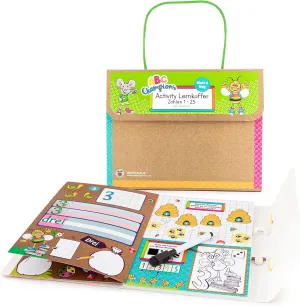 956583 ABC Champions Wipe-and-Away Book Numbers Back to School Learning Case with Wipe Clean Pen - Black