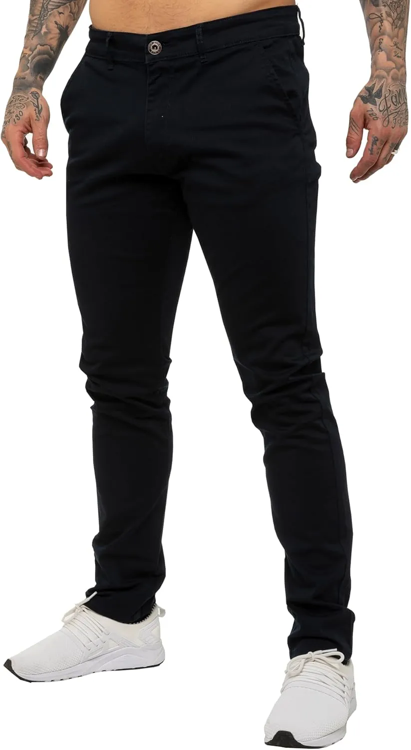 989Zé ENZO Mens Slim Fit Stretch Chino Jeans Casual Cotton Trousers Pants