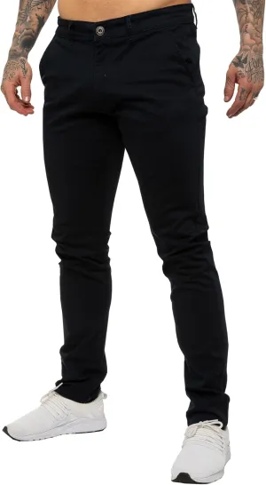 989Zé ENZO Mens Slim Fit Stretch Chino Jeans Casual Cotton Trousers Pants