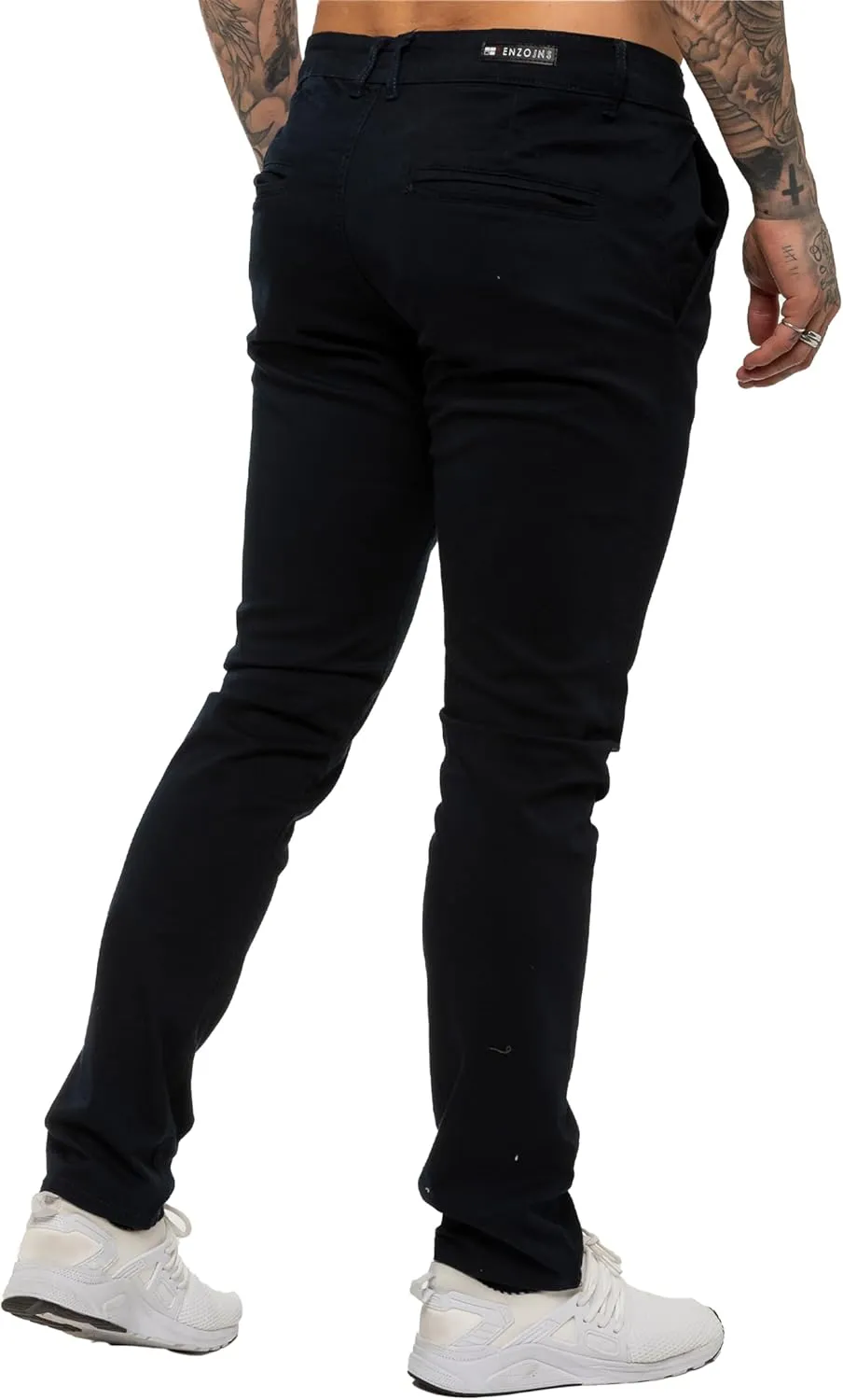 989Zé ENZO Mens Slim Fit Stretch Chino Jeans Casual Cotton Trousers Pants