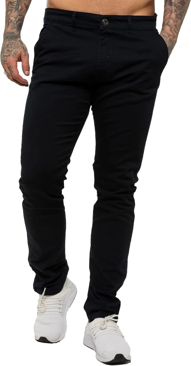 989Zé ENZO Mens Slim Fit Stretch Chino Jeans Casual Cotton Trousers Pants