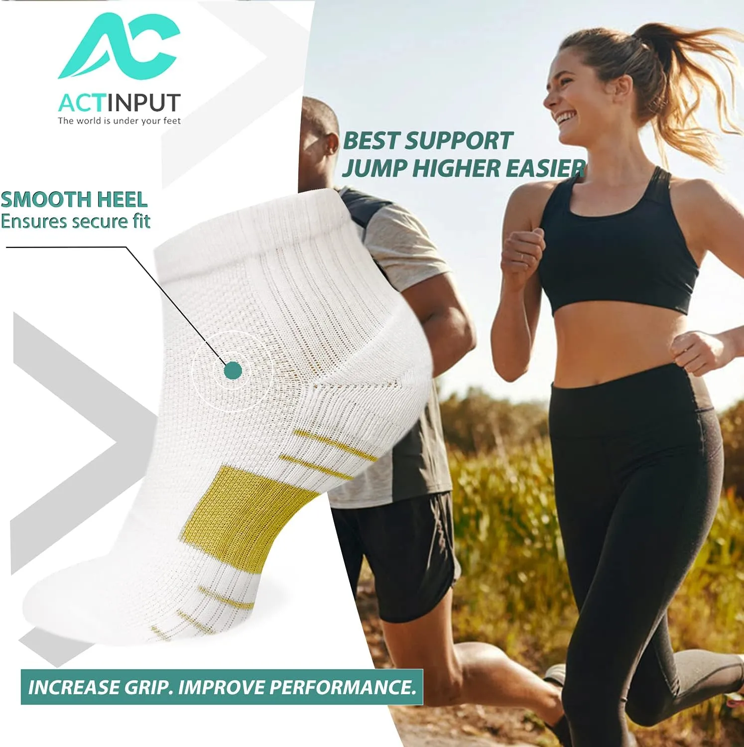 ACTINPUT Compression Socks Plantar Fasciitis for Women Men - 8-15 mmHg Best for Athletic,Support,Flight Travel,Nurses,Hiking