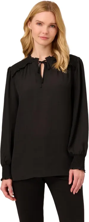Adrianna Papell Men's Aed Ruffle Tie Top