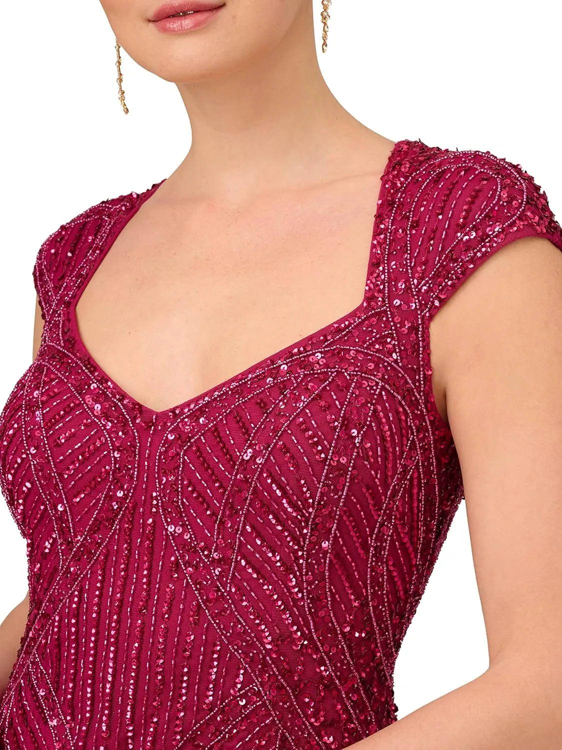 Adrianna Papell Women's Beaded Column Gown