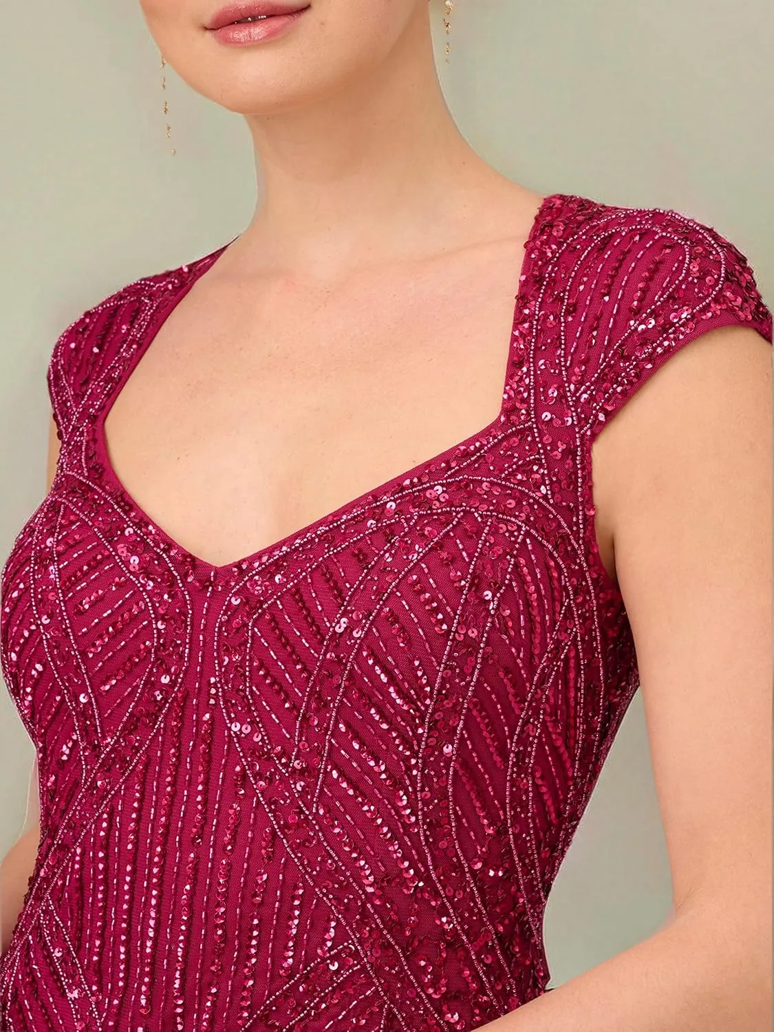 Adrianna Papell Women's Beaded Column Gown
